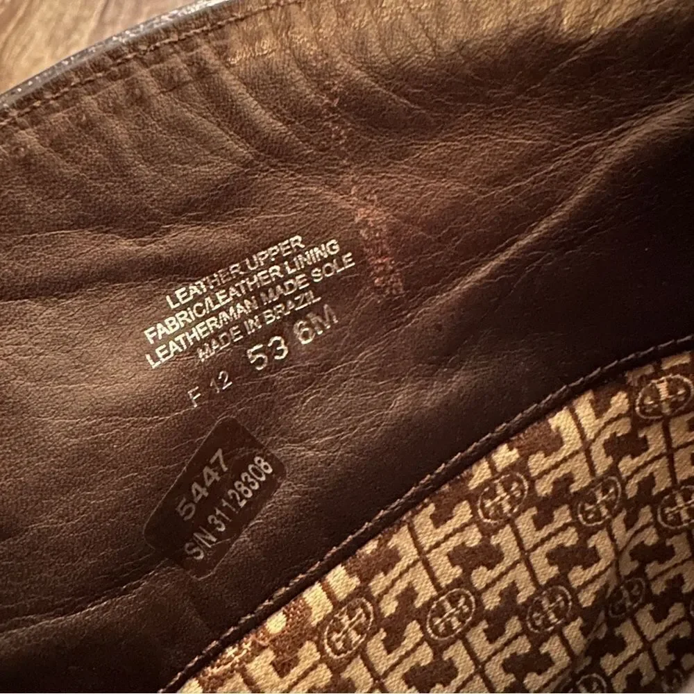 Tory Burch Brown Leather Riding Boots
